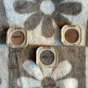 Novo Shimmer Eyeshadow Trio - Brown, Gold, Gray